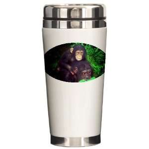  Piggyback Chimp Animals Ceramic Travel Mug by CafePress 
