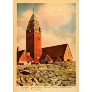  1936 Print Masthugget Church Gothenburg Sweden Art Nordic 