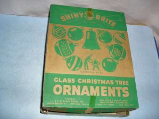 12 Vintage 40s Christmas Glass Ornaments unsilvered mica trees 