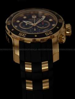   Diver Scuba Chronograph 18K Gold Plated Black Dial Watch 6981  