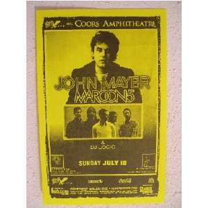  John Mayer HandBill Poster Coors Amphitheat and Sticker 