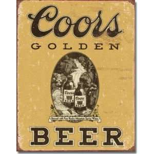 COORS Golden Vintage Tin Sign , 12x16:  Home & Kitchen