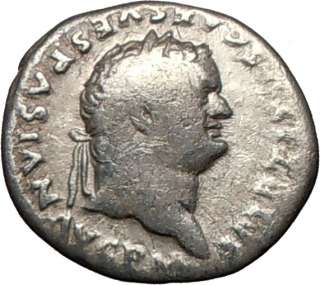 TITUS 79AD Ancient Original Authentic Rare Silver Roman Coin Trophy 