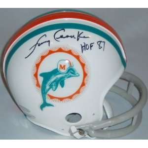  Larry Csonka Autographed Mini Helmet   Dolphins Throwback 