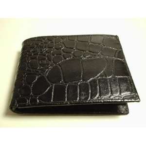  Crocodile Skin Design Genuine Leather Bi Fold Mens Wallet 
