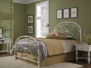 Queen Size Chantilly Metal Bed w/ Frame   Glossy White  