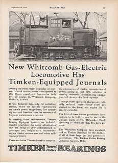 1930 Timken Ad Whitcomb 80 Ton Gas Electric Locomotive  