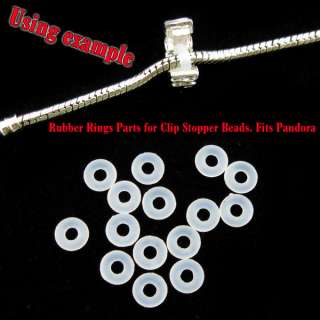 80x Rubber Spacer Beads Fit Stopper Beads 160271 FREE P  