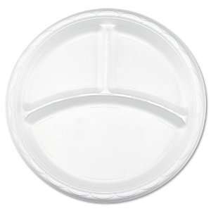   10 Inch 3 Compartment Round Plastic Plates 500ct
