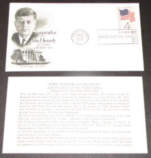 John F Kennedy Inauguration FDC First Day Cover 1/20/61  