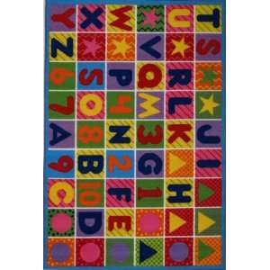 Fun Time Numbers & Letters Kids Nylon Machine Made Area Rug 3.30 x 4 