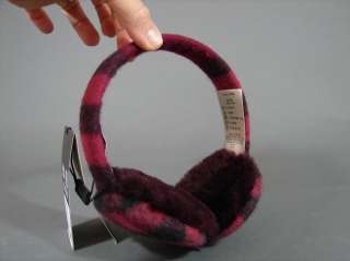 Burberry Ear Muffs Earmuffs Cashmere Wool Nova Check Red New  