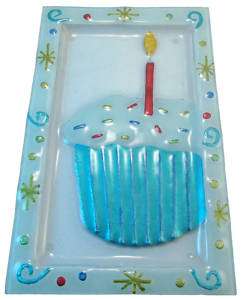Cupcake Glass Fusion Serving Platter by Sullivans Gifts  