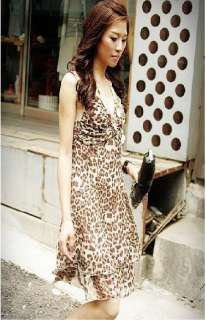 Japan Girl Style Fashion Leopard Chiffon Dress XS 975  