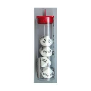  White Place Value Dice Set (4): Toys & Games
