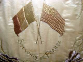RARE 1800 ANTIQUE PARIS FRANCE FLAG/IRIS SOUVENIR OLD  