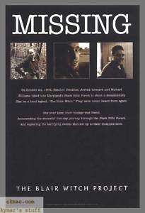 BLAIR WITCH PROJECT Missing Adv Orig 1Sheet Poster  