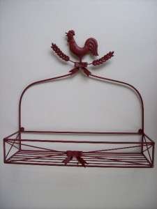 Red Rooster Chicken Metal Shelf  
