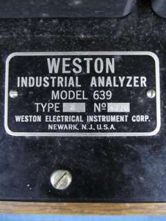Vintage Weston Model 639 Type 2 Industrial Power Analyzer   Circa 1956 
