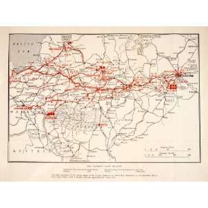  1914 Print Map Retreat Napoleonic Wars Russian Campaign 