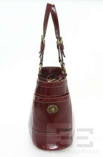 Coach Cranberry Red Patent Leather Gallery Tote Bag  