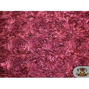  Rosette Satin Fabric Burgundy / 54 Wide / Sold By the Yard 
