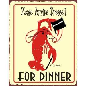  Lobster Dressed For Dinner Vintage Metal Art Beach Seafood 