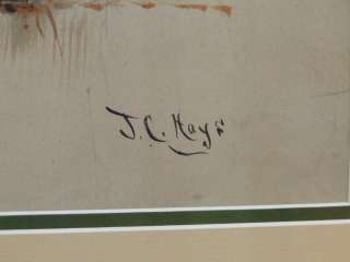 JC Hays American Impressionist Trout Fishing W/C Painting  