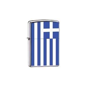  Zippo Custom Lighter Greece Flag High Polish Chrome Finish 