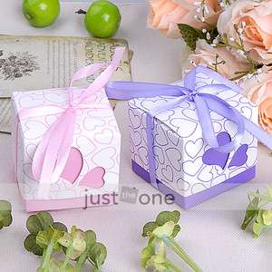 100 pcs/ 50 pair Wedding Party Favor Candy Gift Paper Bag Case Boxes 
