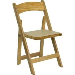   Furniture Natural Wood Folding Chair w/Padded Seat: Home & Kitchen