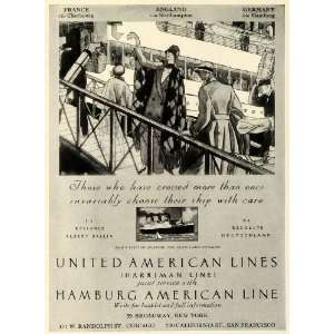 1924 Ad United American Hamburg Cruise Line France German 