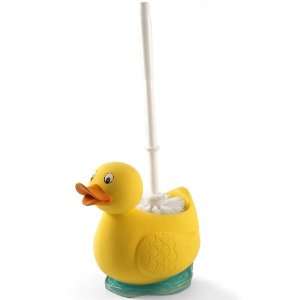 Yellow Rubber Ducky Toilet Brush Holder With Bowl Brush:  