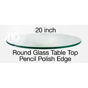  Glass Table Top: 20 Round, 3/8 Thick, Pencil Edge 