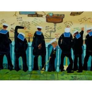  Seven Sailors, Original Painting, Home Decor Artwork 