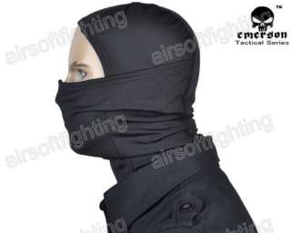   Airsoft Tactical Full Face Warm Fleece Snow Hood Mask Black A  