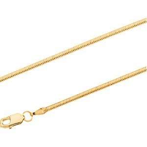  14K Yellow Gold Snake Chain Necklace   18 inches: Jewelry