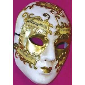   Music Venetian, Masquerade, Mardi Gras Mask White/Gold: Toys & Games