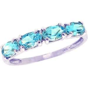   Gemstone Stackable Ring Swiss Blue Topaz, size8.5 diViene Jewelry