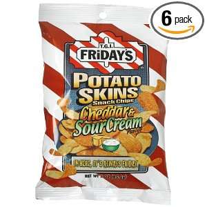 TGI Fridays Potato Skins Snack Chips, Chedder & Sour Cream, 3 Ounce 
