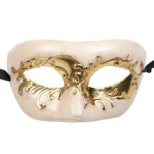   Gold Ivory Mardi Gras Venetian Mask Halloween 
