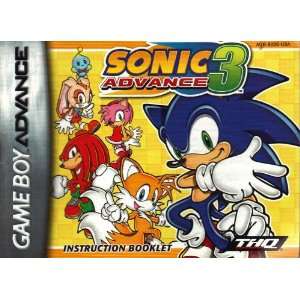 Sonic Advance 3 GBA Instruction Booklet (Game Boy Advance Manual Only 