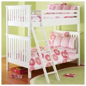  Kids Bunk Beds: Kids Twin White Simple Bunk Bed: Home 