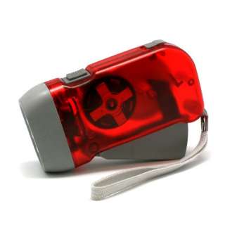 Dynamo Kinetic Hand Powered LED Flashlight Red FreeShip  