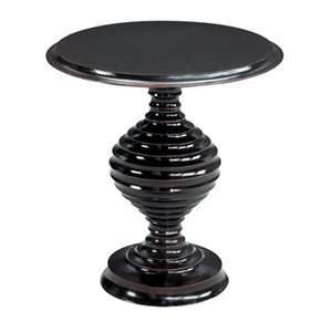   MAT103 Noir End Table, Black Lacquer And Red Rub