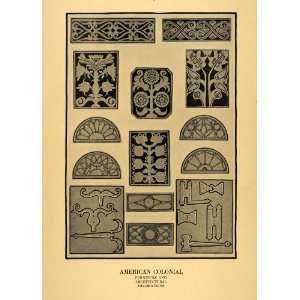  1929 Print American Colonial Furniture Decoration Motif 