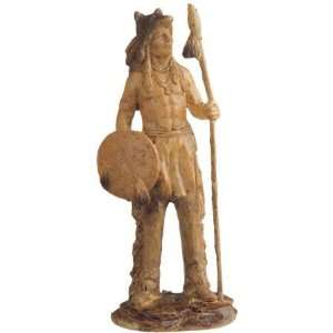  Native American Warrior Indian Holding Spear Figurine 