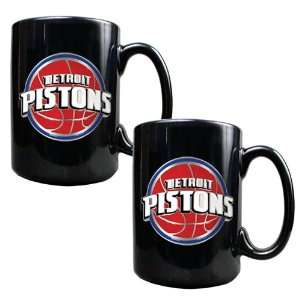 Detroit Pistons 2 Piece Matching NBA Ceramic Coffee Mug Set:  