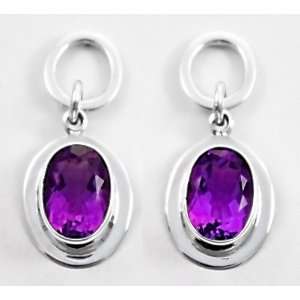    Emily Earrings, Silver Amethysts The Purple Store Jewelry