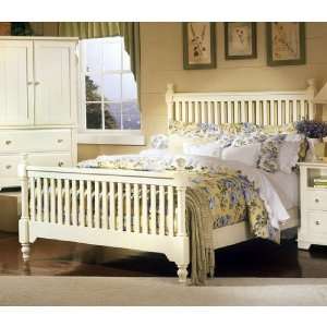  Cottage Creamy White Slat Bed (King) by Vaughan Bassett 